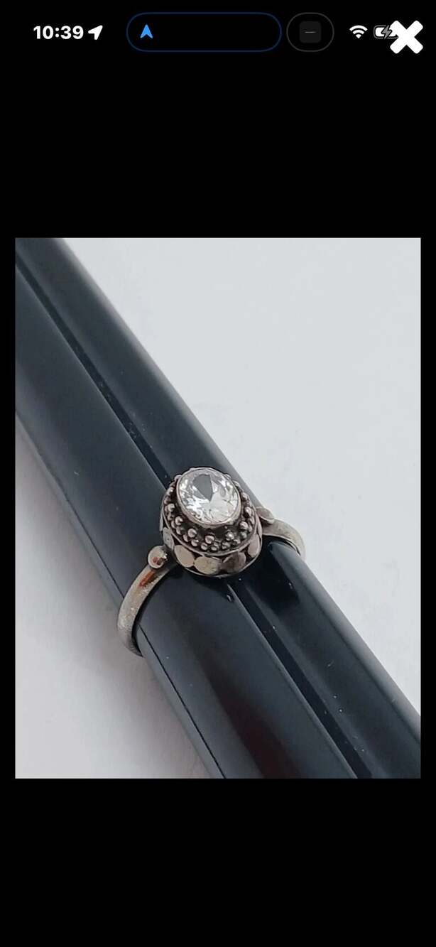 FAS Sterling Silver Solitaire Ring Size 8.5